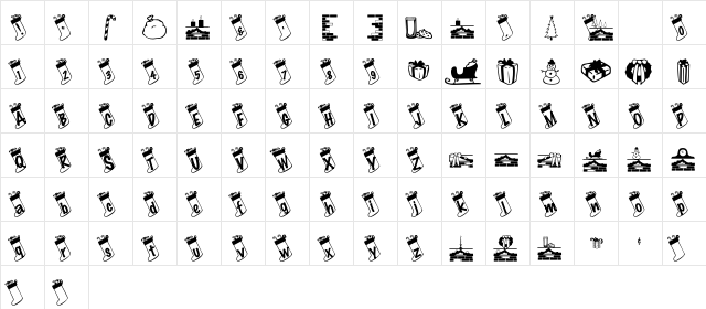 Stockings Regular  glyph index