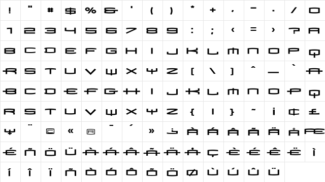 MataCondBd Bold  glyph index
