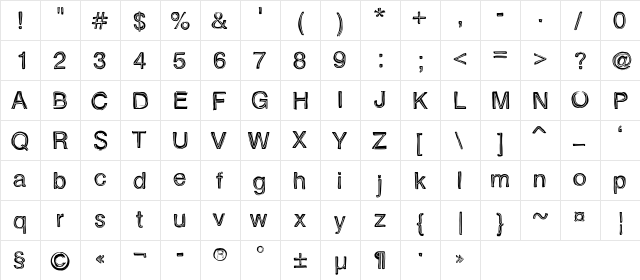 Father Nelson Regular  glyph index