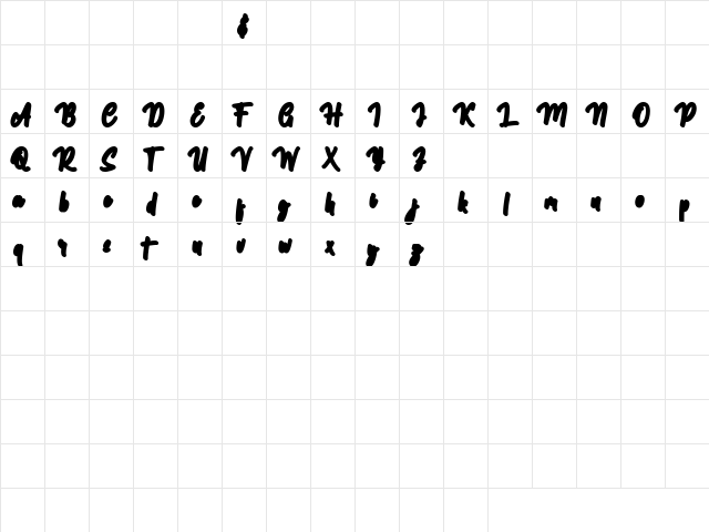 Bankitte Extrude Personal Use Regular  glyph index