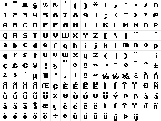 kroeger 06_65 Regular  glyph index