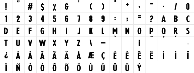 Slightly Eroded Regular  glyph index
