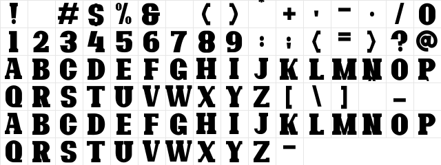 Bonaro Clean Demo Clean  glyph index