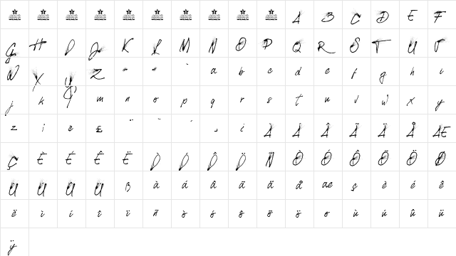 SPLATTED PERSONAL USE Regular  glyph index