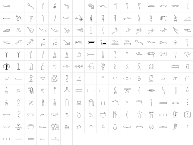 GlyphBasic4 Regular  glyph index
