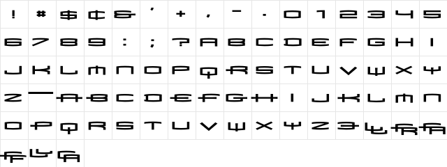 Mata RegBold  glyph index