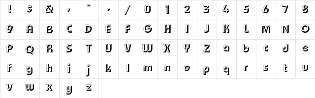 A&S Graphina Chisel Bold  glyph index