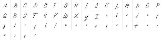 Silloute FREE Regular  glyph index