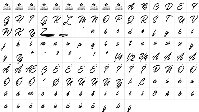 Mardi Gras Personal Use Regular  glyph index