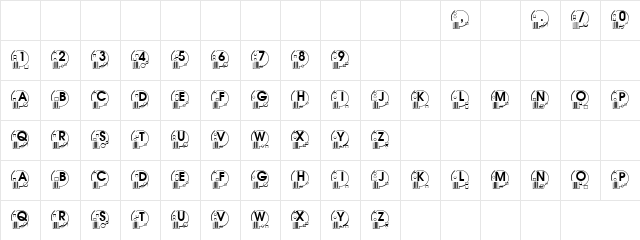 Porous Regular  glyph index