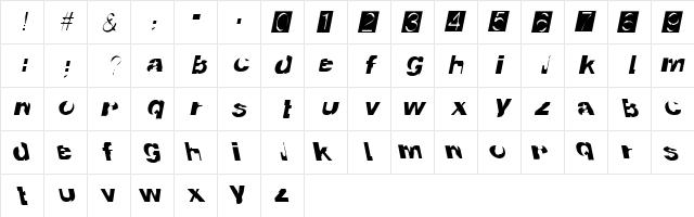 InternationalDisgrace Regular  glyph index