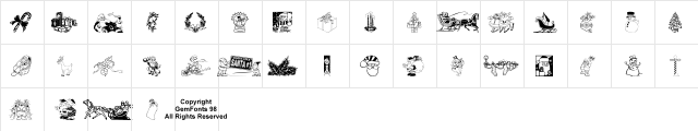 Xmas Clipart 2 Regular  glyph index