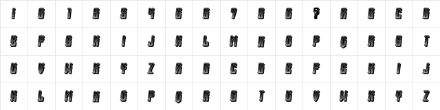 Heritage Italic  glyph index