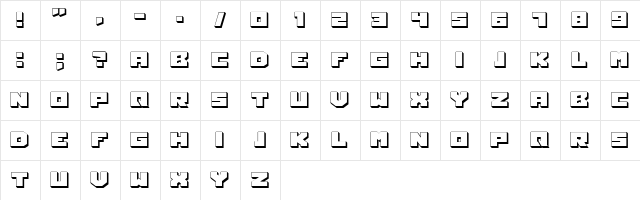Ausweis Hollow Regular  glyph index