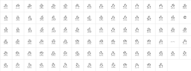 LD Frosty Friendz Regular  glyph index