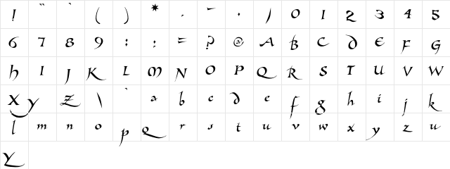 Allembert Regular  glyph index