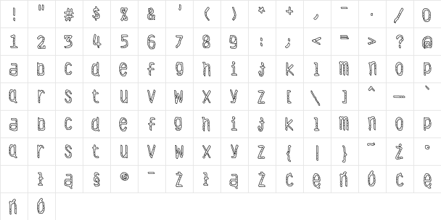 Antibiotech Regular  glyph index