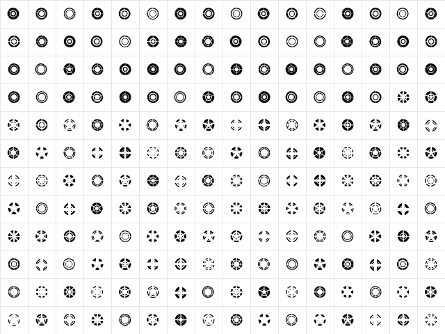 Mato Regular  glyph index