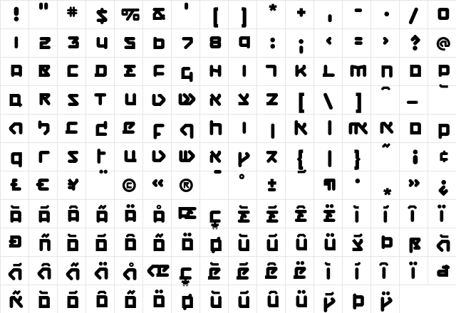 CQN-Molecular ThermoBold  glyph index