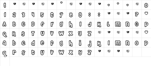 Cheri Liney Regular  glyph index