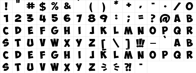 ObelixPro Bold Italic  glyph index