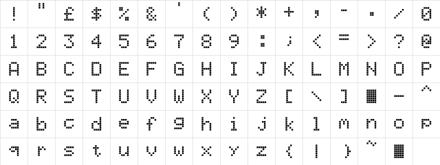 Mikey's Matrix Regular  glyph index