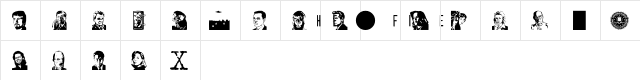 Xcast Regular  glyph index