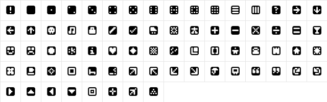 Mastertext Regular  glyph index