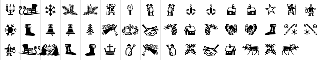 TroyerChristmas Regular  glyph index