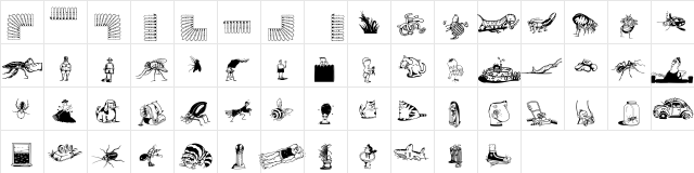 DF Backyard Beasties Regular  glyph index