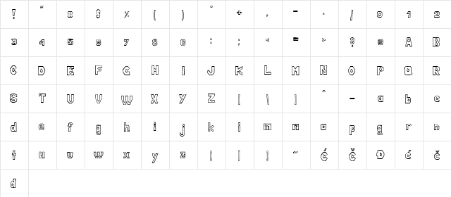 KarolinaDizajn 1  glyph index
