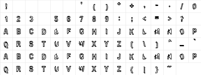 Takla Makan Hollow Regular  glyph index