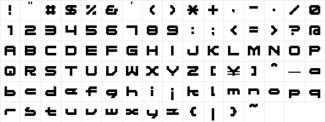 MASSIVE 10 A MASSIVE 10 A  glyph index