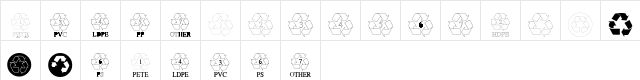 Recycle Regular  glyph index