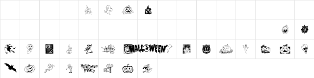 Helloween 2 Regular  glyph index