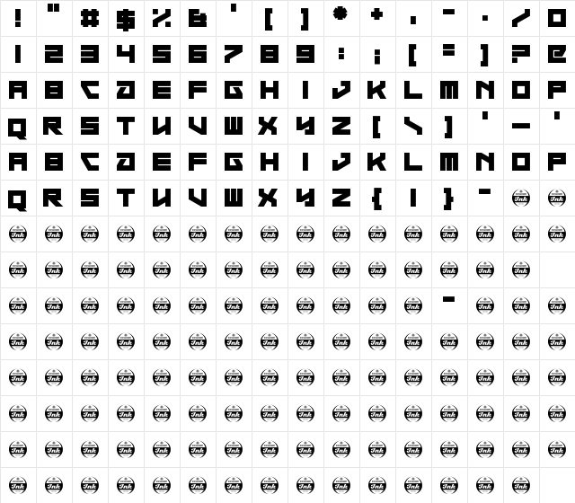 Moonwalk Miss Regular  glyph index