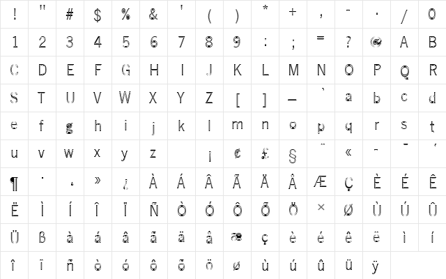 NewsGotTLigIn1 Regular  glyph index