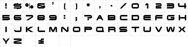 Terminator Regular  glyph index