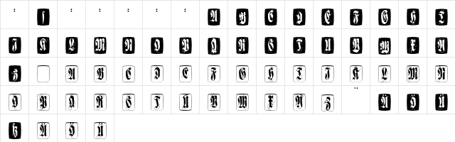 FlourishFFCaps Regular  glyph index