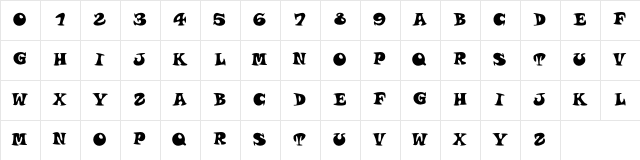 roucorns Regular  glyph index