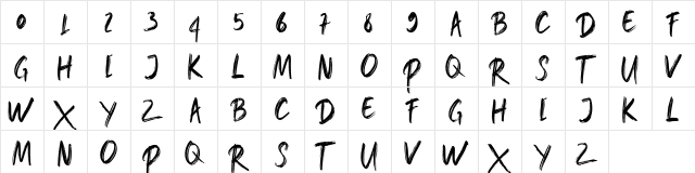 HONGKONG Regular  glyph index