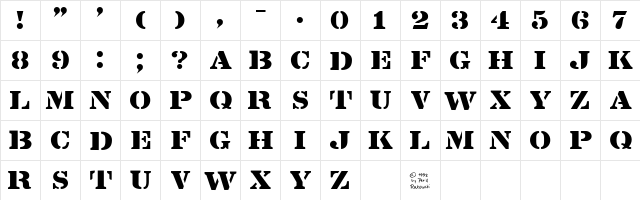 Lintsec Regular  glyph index