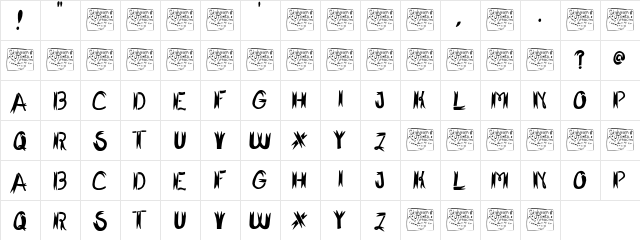 Shark Fighter Regular  glyph index