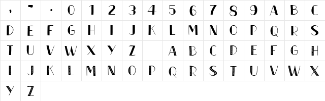CF Metro Parisien Regular  glyph index