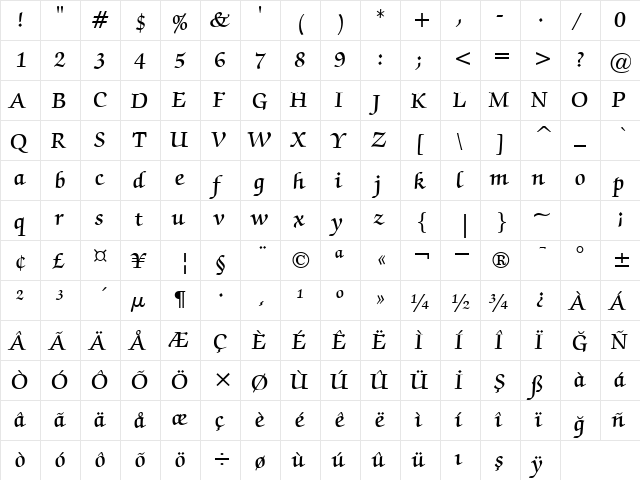 00426 Regular  glyph index