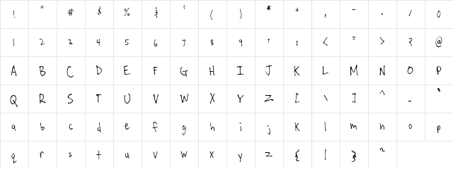 Josh Sober Regular  glyph index