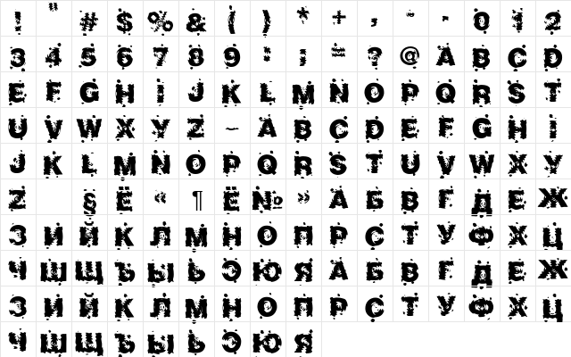 Marusya Normal  glyph index