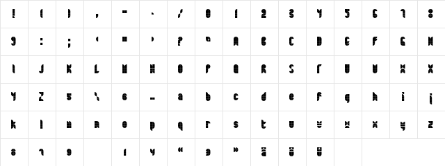 Bath Heavy  glyph index