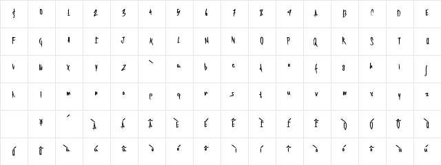 TwentySingles Regular  glyph index