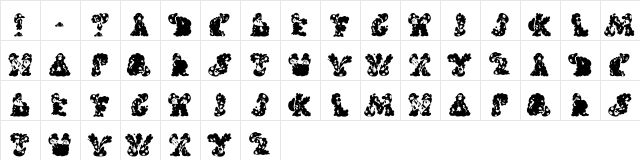 CarolsChunks Regular  glyph index